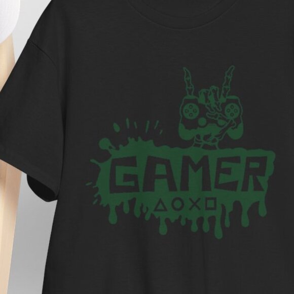 Gamer Green Graphic Shirt Gaming Lover Tshirt Alt St Patrick's day shirt - Picture 5 of 7